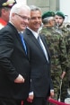 President Didier Burkhalter and the President of Croatia,  Ivo Josipović, at the military honors at the Lohn mansion. 