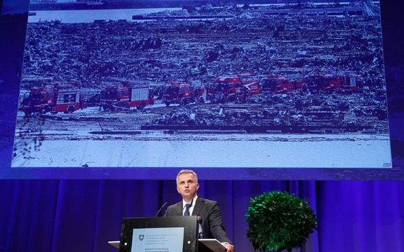 Discours du Conseiller fédéral Didier Burkhalter lors de la Journée annuelle de l'Aide humanitaire de la Confédération © Keystone