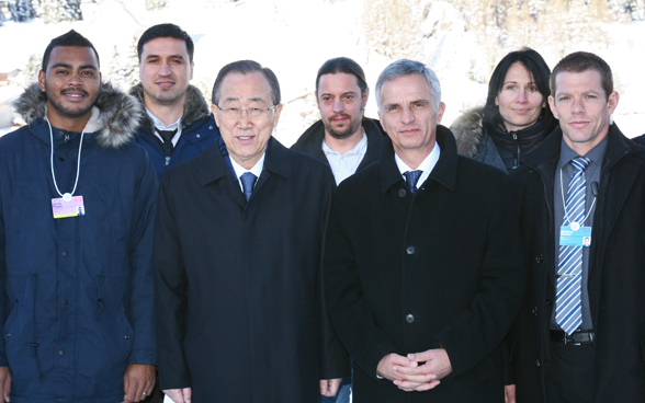 Le Conseiller fédéral Didier Burkhalter et le secrétaire général des Nations unies, Ban Ki-moon. © DFAE