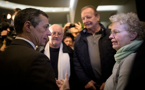 Il consigliere federale Ignazio Cassis meets the population of St. Gallen.