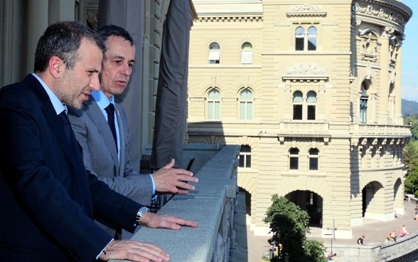 Il capo del DFAE Ignazio Cassis incontra il suo omologo libanese Gebran Bassil per un colloquio bilaterale.