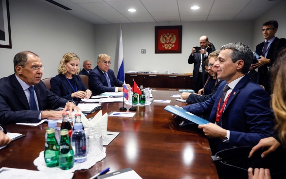 Le conseiller fédéral Ignazio Cassis rencontre Sergueï Lavrov