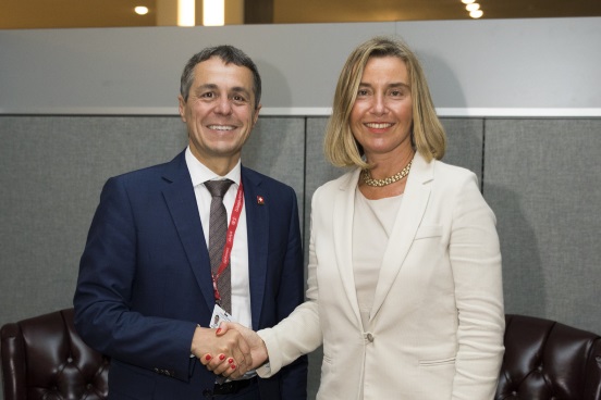 Le conseiller fédéral Ignazio Cassis rencontre Federica Mogherini