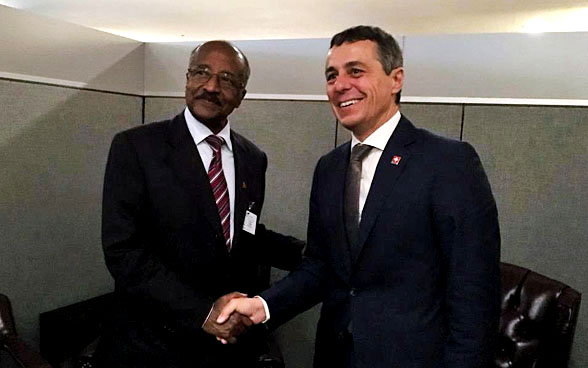 Le conseiller fédéral Ignazio Cassis rencontre le ministre des affaires étrangères érythréen Osman Mohammed Saleh