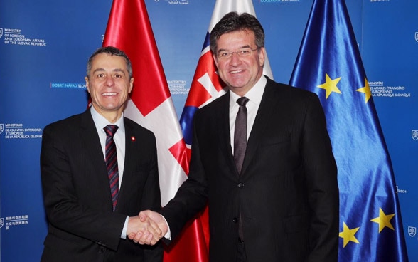 The head of the FDFA, Ignazio Cassis meets with Slovak Minister of Foreign and European Affairs Miroslav Lajčák