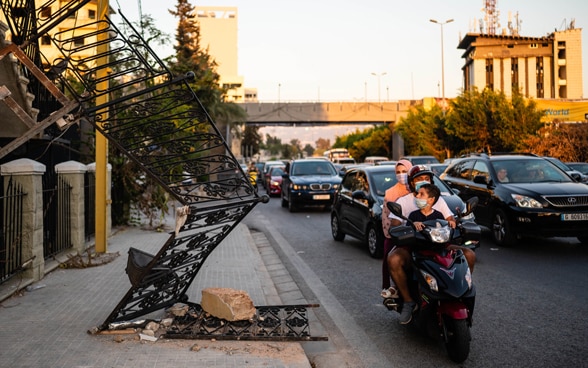 Dommages dans le quartier de Karantina à Beyrouth.