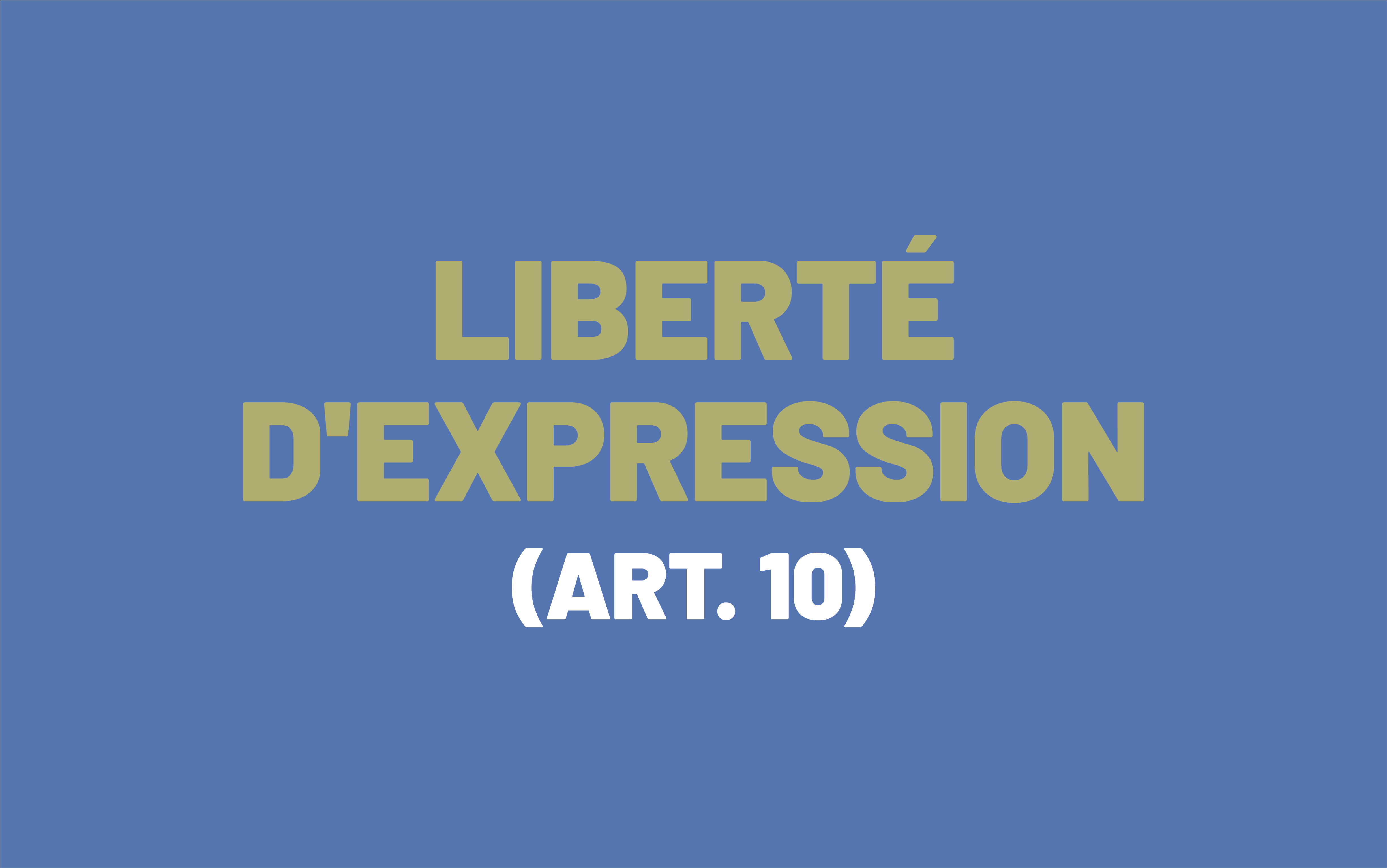 L'image est tirée du libellé de l'article 10 de la Convention européenne des droits de l'homme, qui se lit comme suit : «Liberté d'expression».
