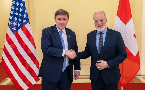 Le secrétaire d'État du DFAE Alexandre Fasel rencontre la délégation américaine à Berne.