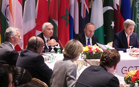 Le président de la Confédération Didier Burkhalter à la 5e réunion ministérielle du Forum mondial contre le terrorisme lors de la 69e Assemblée générale des Nations Unies à New York. 