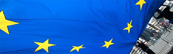 Foto der Europaflagge im Jubelpark, Brüssel