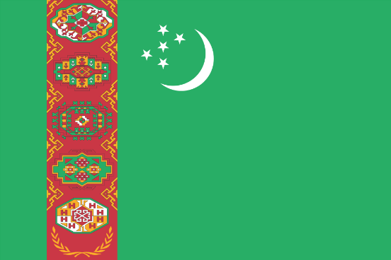 Flagge Turkmenistan