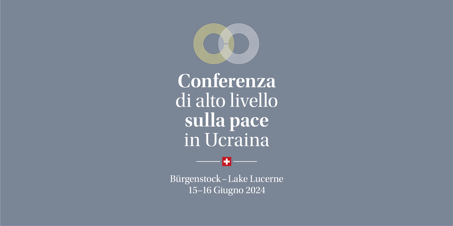 Il logo della conferenza di alto livello sulla pace in Ucraina, Bürgenstock - Lake Lucerne, 15-16 Giugno 2024.