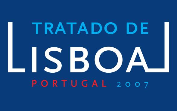 Das Bild zeigt das Logo des Vertrags von Lissabon. Dieser wurde 2007 von den EU-Mitgliedstaaten unterzeichnet und 2009 ratifiziert.