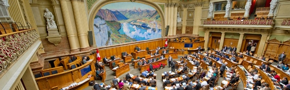 La salle du Conseil national vue depuis la galerie
