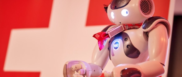 Robot autonome humanoïde programmé avec un logiciel suisse