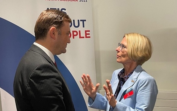  State Secretary Livia Leu met the Foreign Minister of North Macedonia, Bujar Osmani, at the OSCE Climate Change Conference.