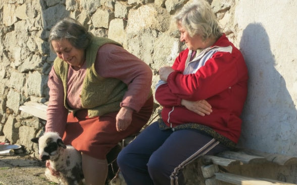 Two women with a dog (Bulgaria)
