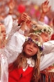Children in traditional Estonian costumes